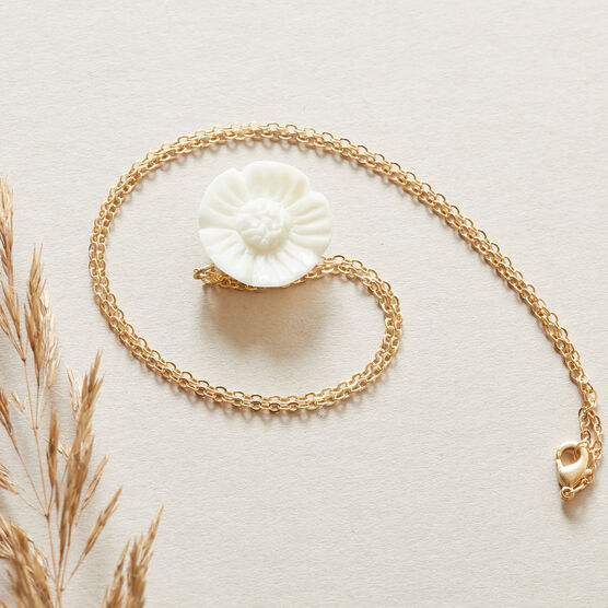 Tagua seed flower necklace